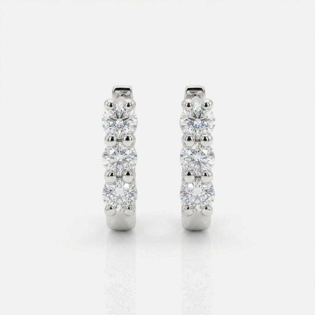 Lab Grown Diamond 9CT White Gold Straight Huggies -Lab Grown Diamonds