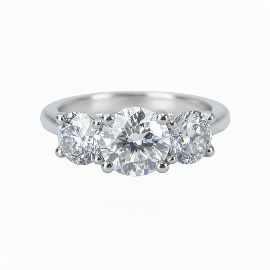 Lab Grown Diamond 9CT White Gold Trilogy Ring -Lab Grown Diamonds