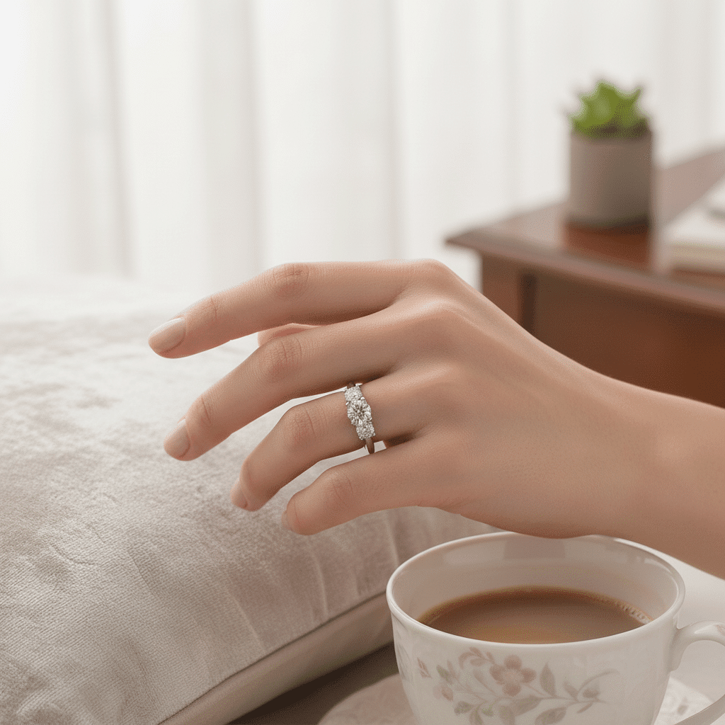 Lab Grown Diamond 9CT White Gold Trilogy Ring -Lab Grown Diamonds