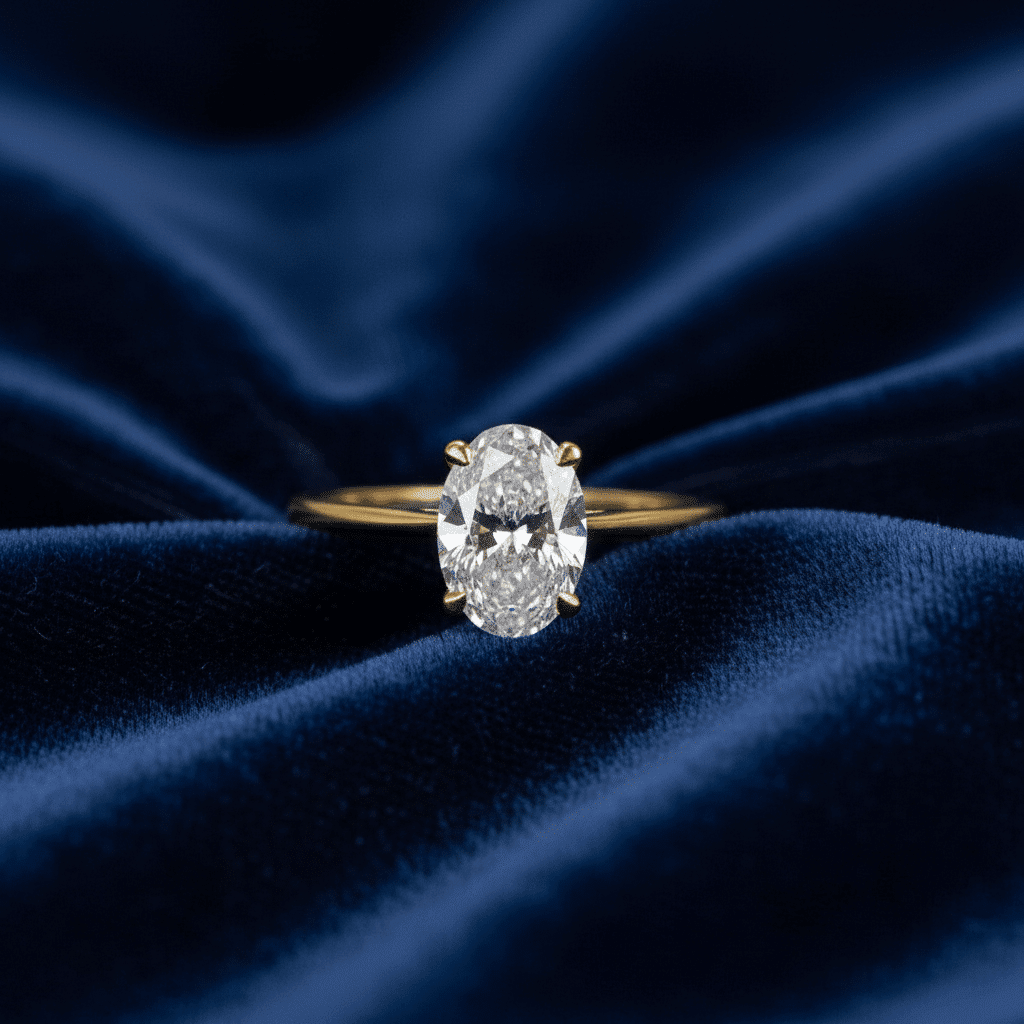 Lab Grown Diamond 9CT Yellow Gold 1CT Oval Solitaire Ring -Lab Grown Diamonds