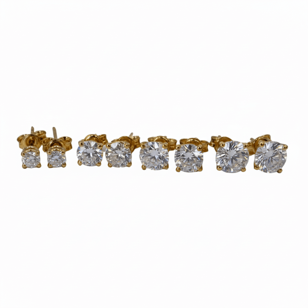 Lab Grown Diamond 9CT Yellow Gold Earrings -Lab Grown Diamonds