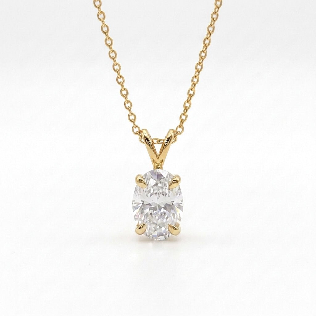 Lab Grown Diamond 9CT Yellow Gold Oval Pendant -Lab Grown Diamonds