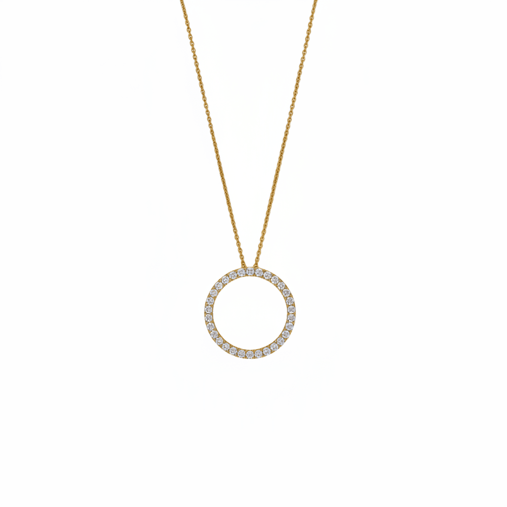 Lab Grown Diamond 9CT Yellow Gold Small Circle Of Life Pendant -Lab Grown Diamonds