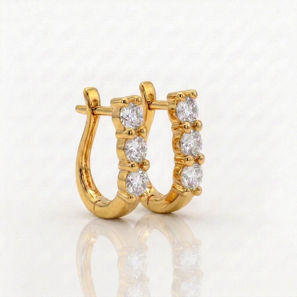 Lab Grown Diamond 9CT Yellow Gold Straight Huggies -Lab Grown Diamonds