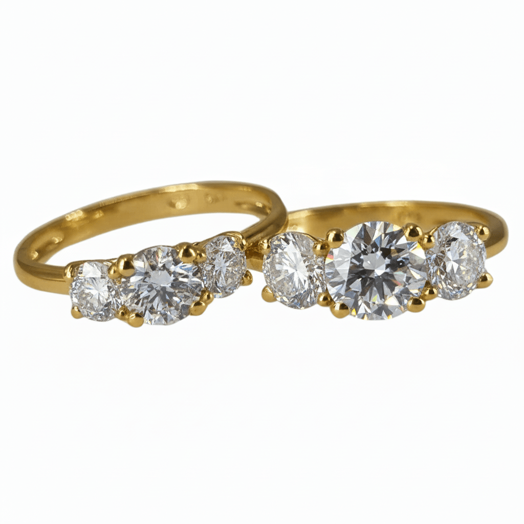 Lab Grown Diamond 9CT Yellow Gold Trilogy Ring -Lab Grown Diamonds