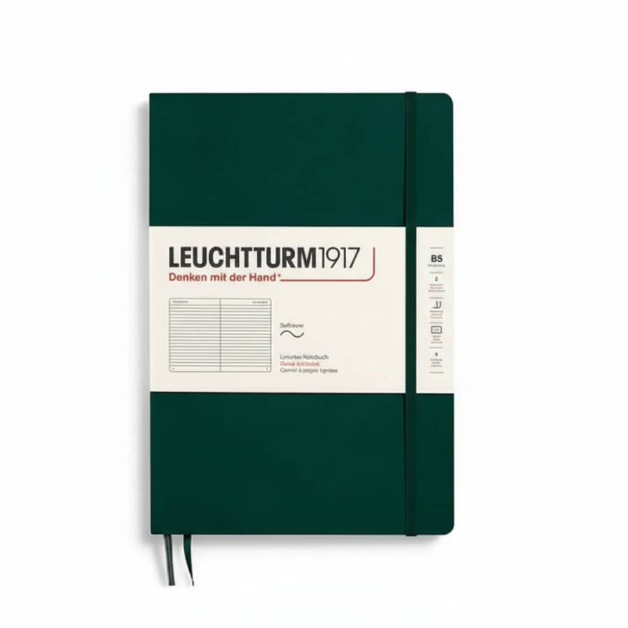 Leuchtturm1917 Notebook Composition (B5), Softcover, 123 numbered pages, Forest Green, ruled -Leuchtturm
