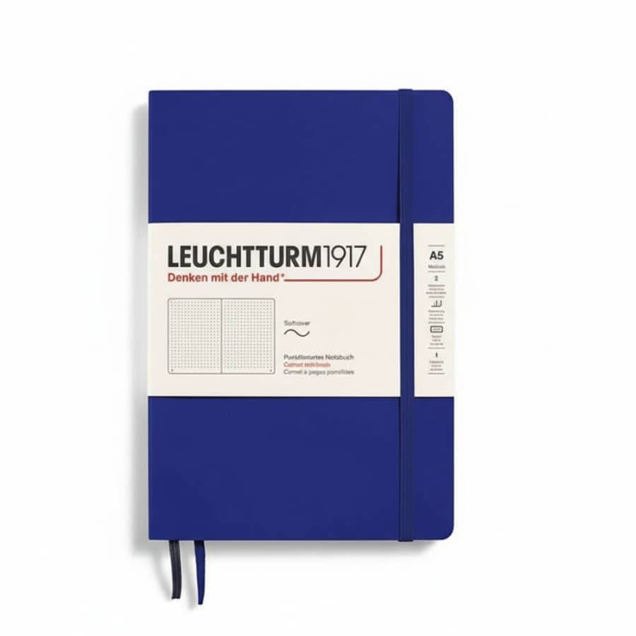 Leuchtturm1917 Notebook Medium (A5), Softcover, 123 numbered pages, Dotted -Leuchtturm
