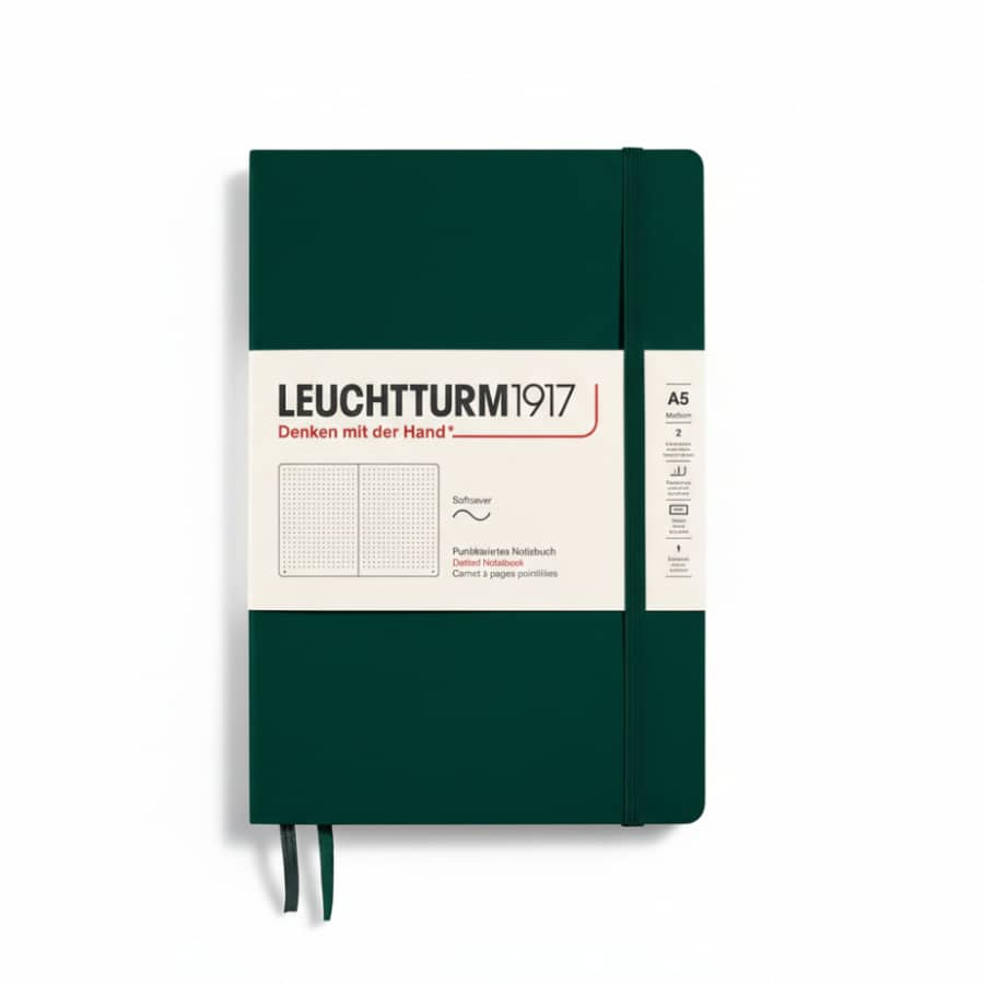 Leuchtturm1917 Notebook Medium (A5), Softcover, 123 numbered pages, Dotted -Leuchtturm