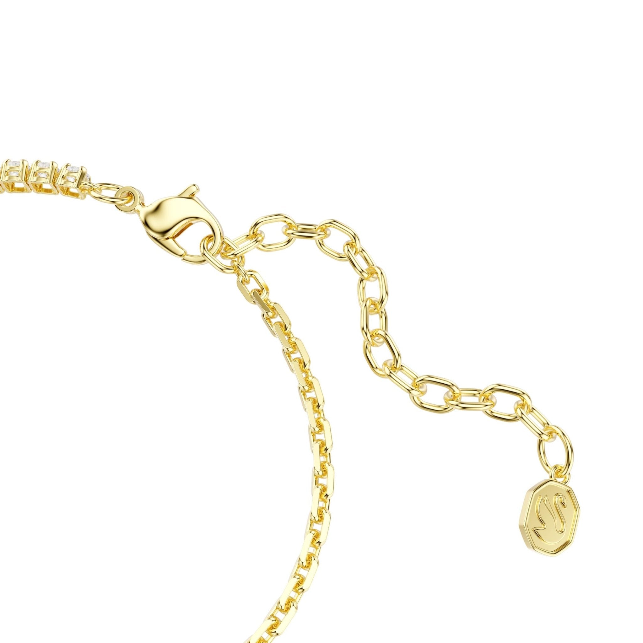 Matrix bracelet, Round cut, White, 18K gold finish -Swarovski
