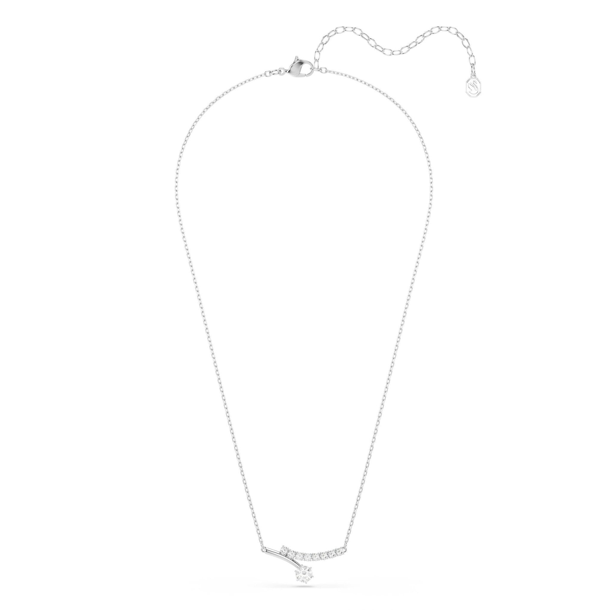 Matrix Crash necklace, Round cut, White, Rhodium plated - Swarovski