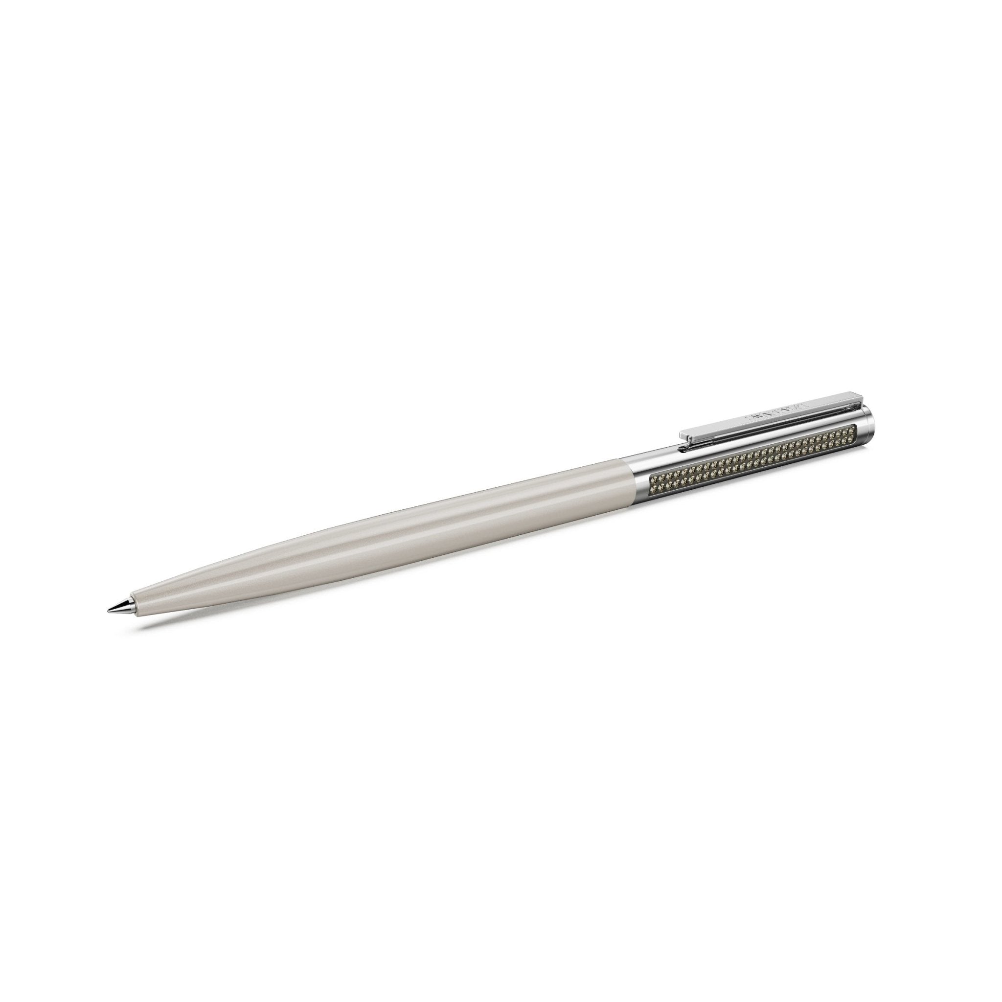 Matrix Tennis ballpoint pen, Beige lacquered, Chrome plated -Swarovski