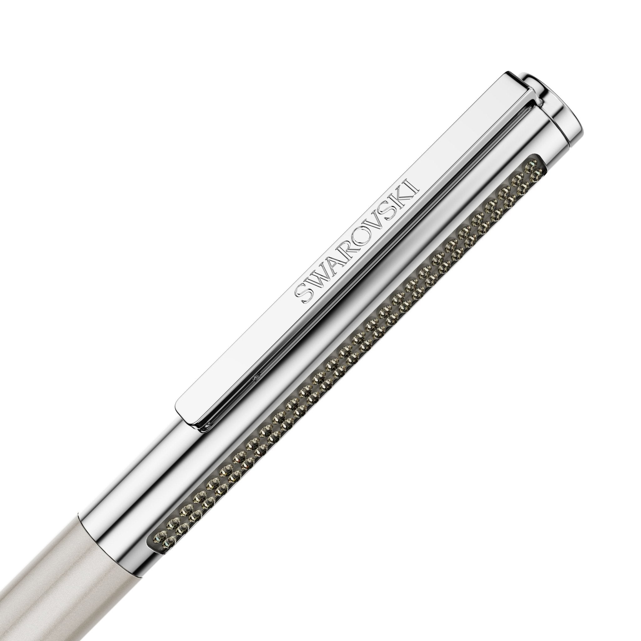 Matrix Tennis ballpoint pen, Beige lacquered, Chrome plated -Swarovski