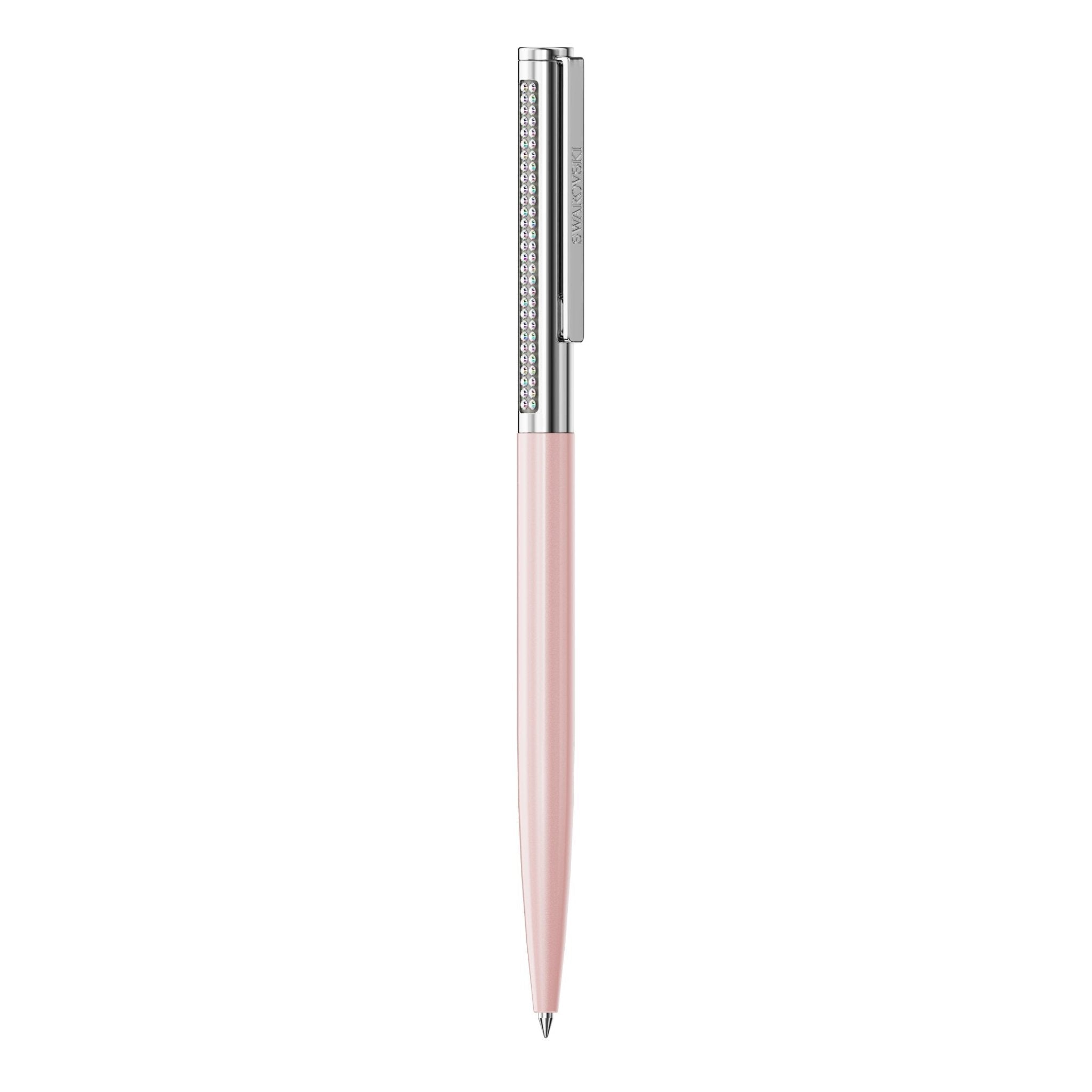 Matrix Tennis ballpoint pen, Pink lacquered, Chrome plated -Swarovski