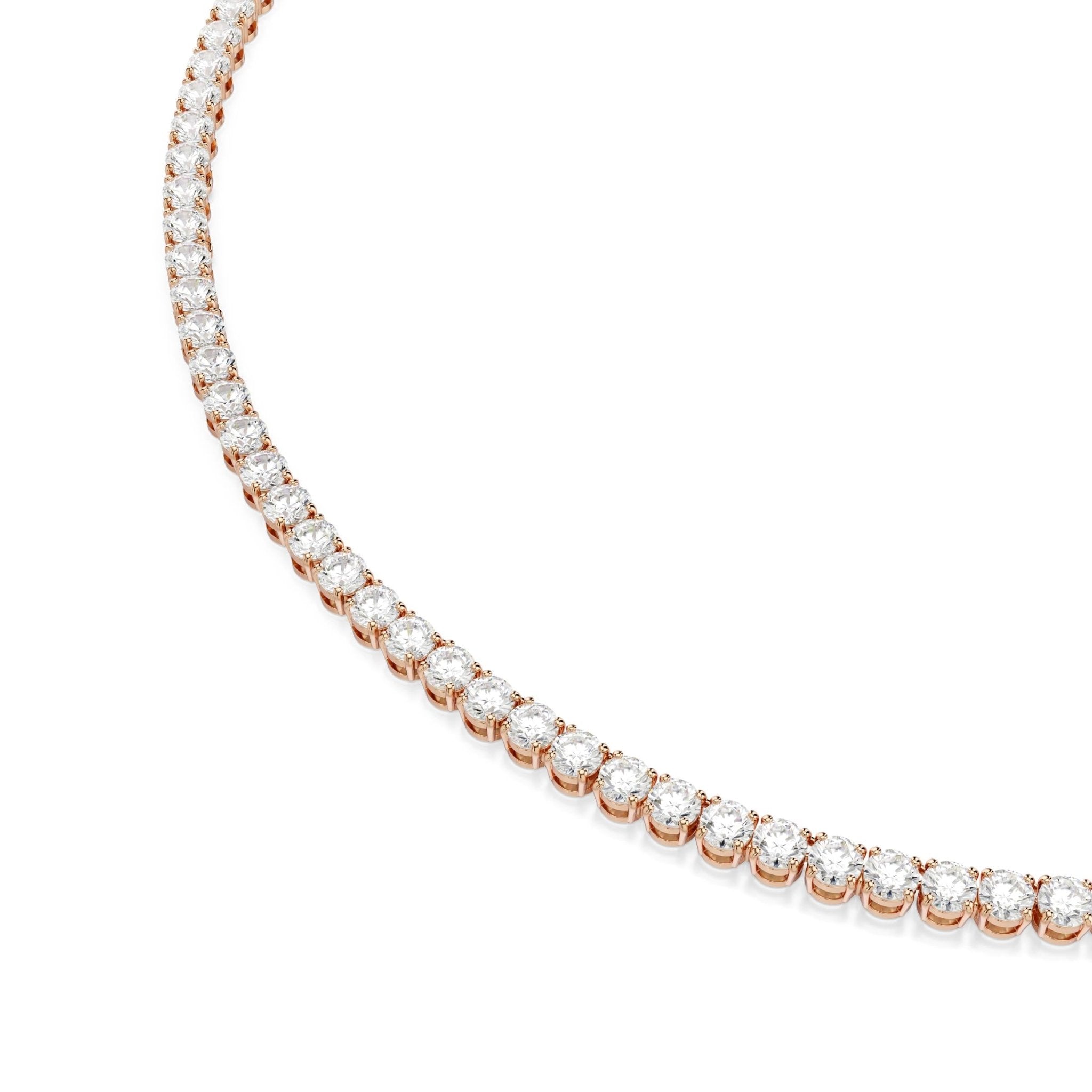 Matrix Tennis necklace, Round cut, White, 18K rose gold finish -Swarovski