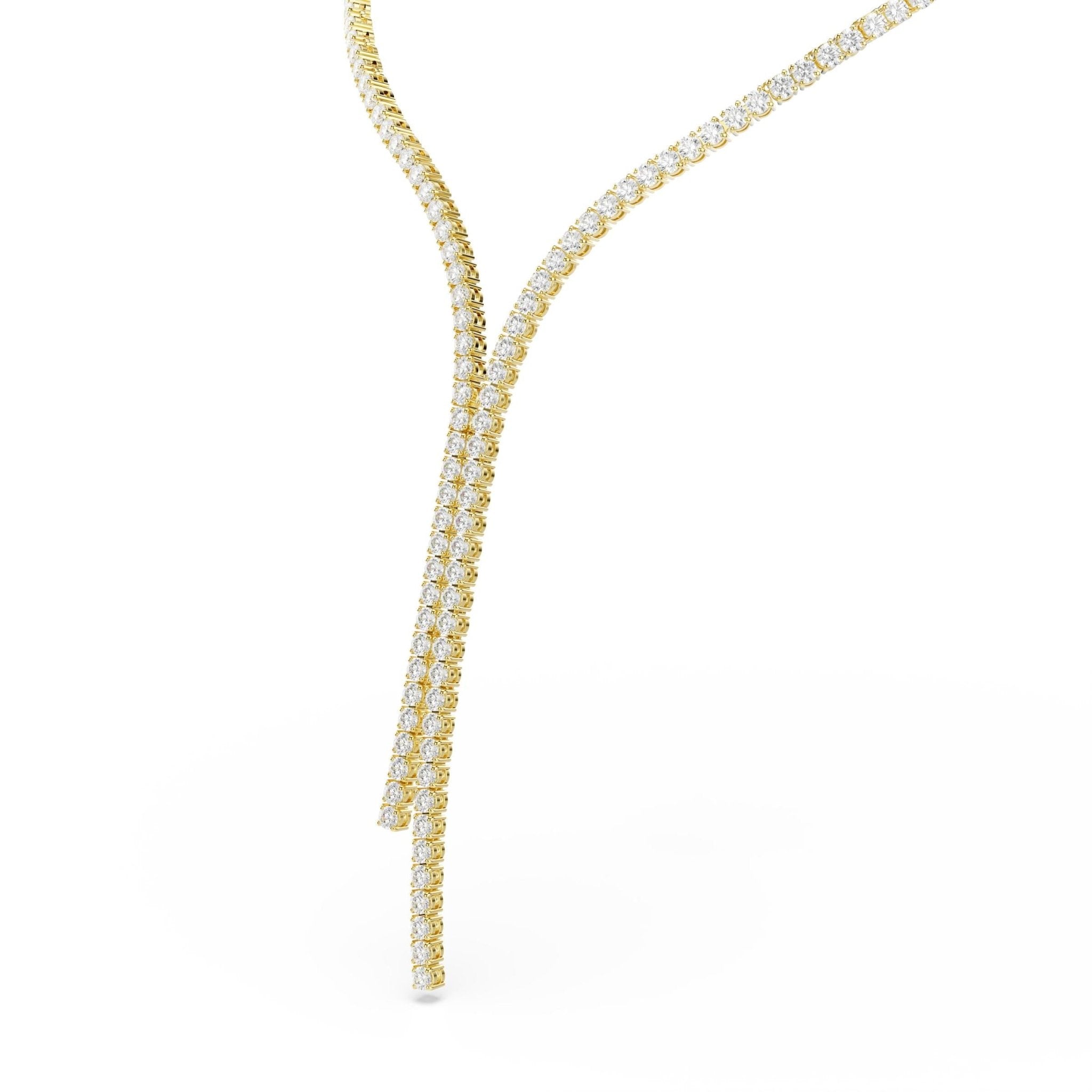 Matrix Y necklace, Round cut, White, 18K gold finish -Swarovski