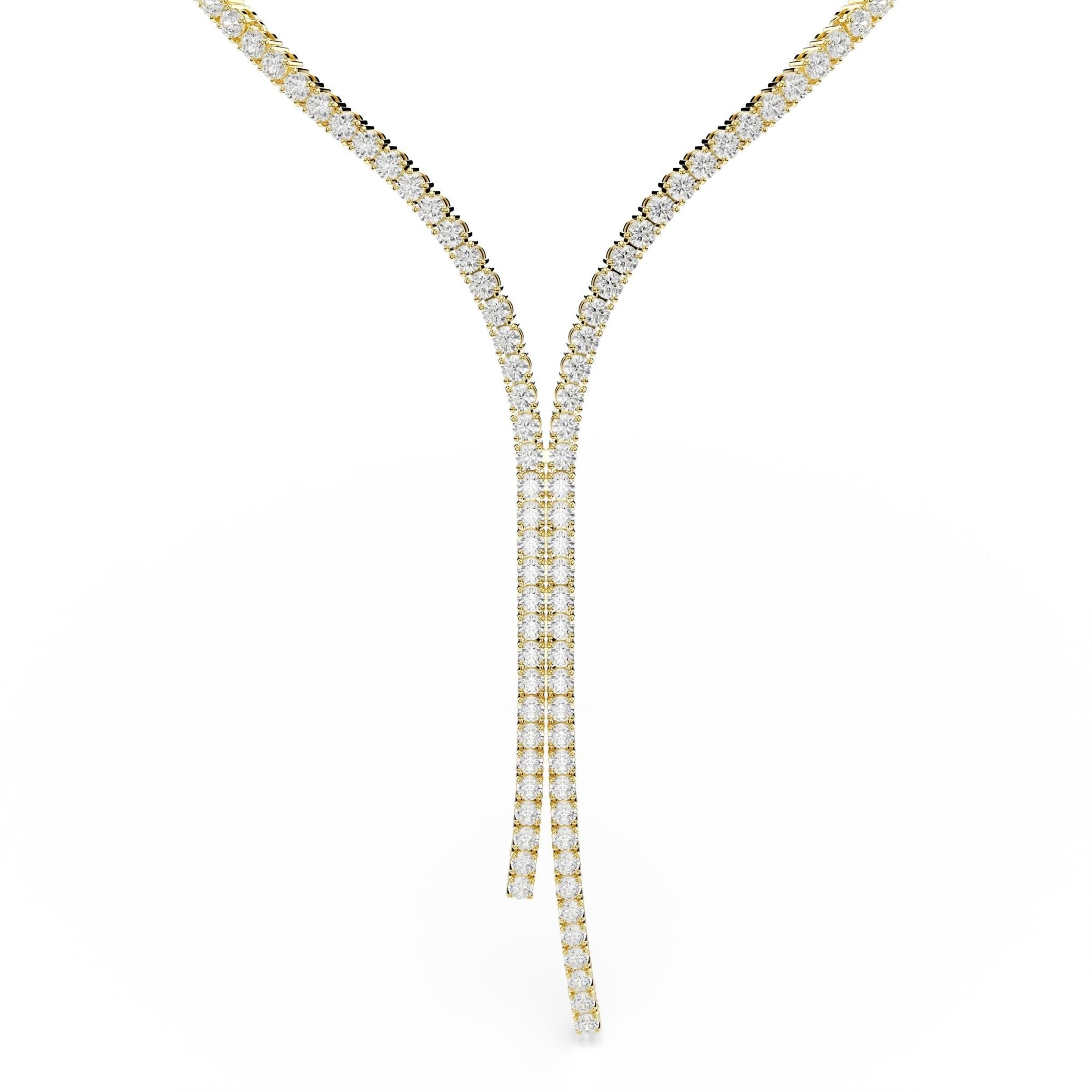 Matrix Y necklace, Round cut, White, 18K gold finish -Swarovski