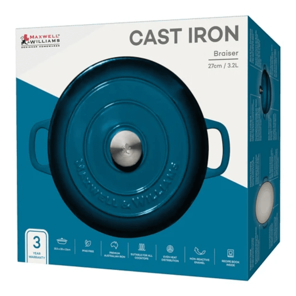 Maxwell & Williams Cast Iron Braiser 27CM / 3.3L Gift Box -Maxwell & Williams