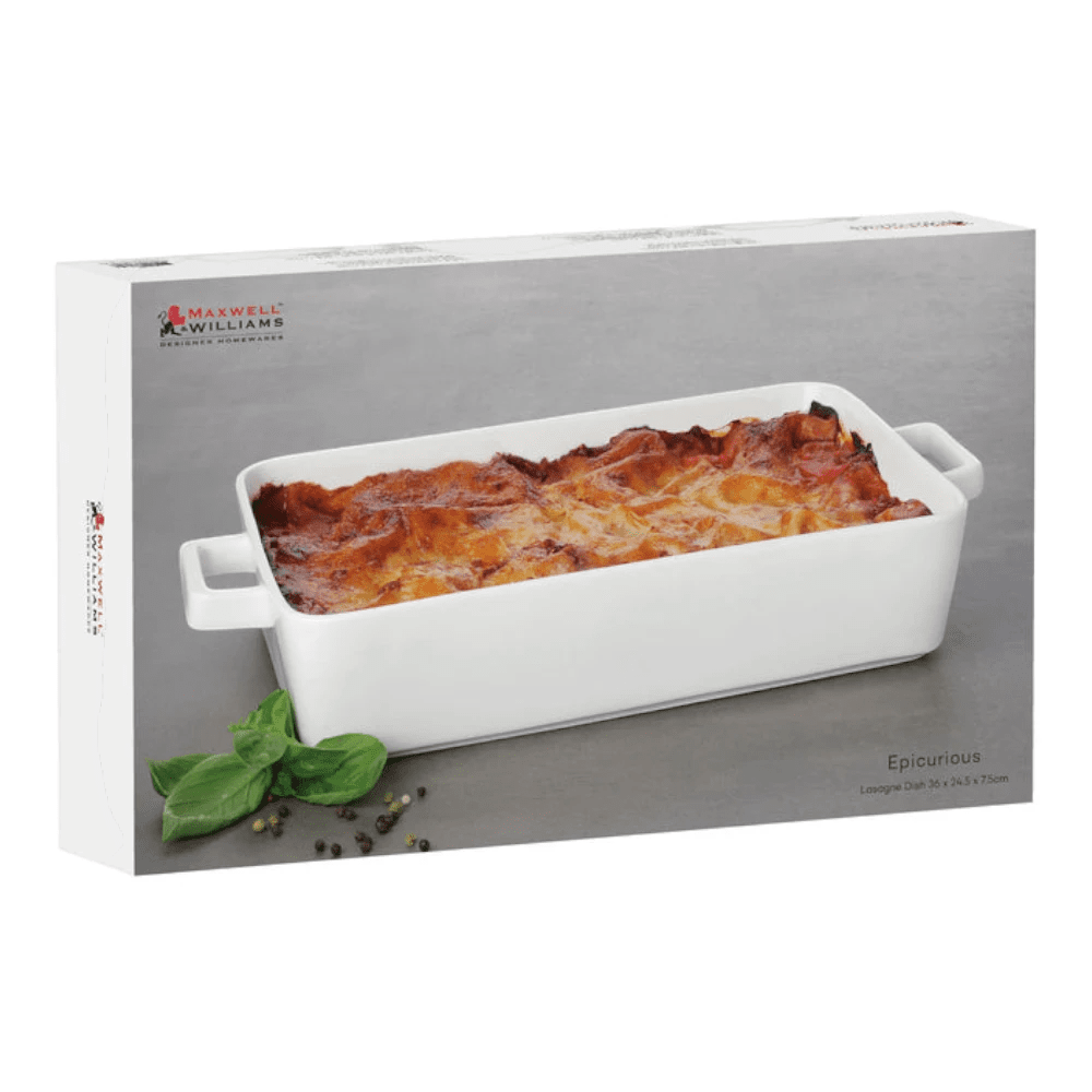 Maxwell & Williams Epicurious Lasagne Dish 36X24.5X7.5CM White Gift Box -Maxwell & Williams