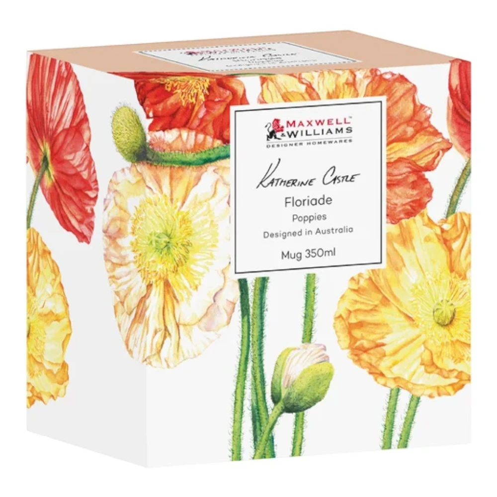 Maxwell & Williams Katherine Castle Floriade Mug 350ML Poppies Gift Box -Maxwell & Williams