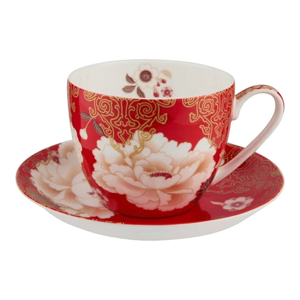 Maxwell & Williams Kimono Cup & Saucer 300ML Red Gift Box -Maxwell & Williams
