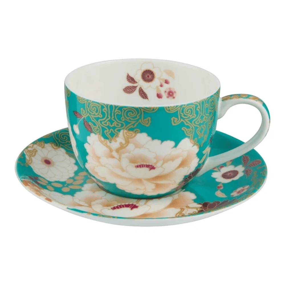 Maxwell & Williams Kimono Cup & Saucer 300ML Teal Gift Box -Maxwell & Williams