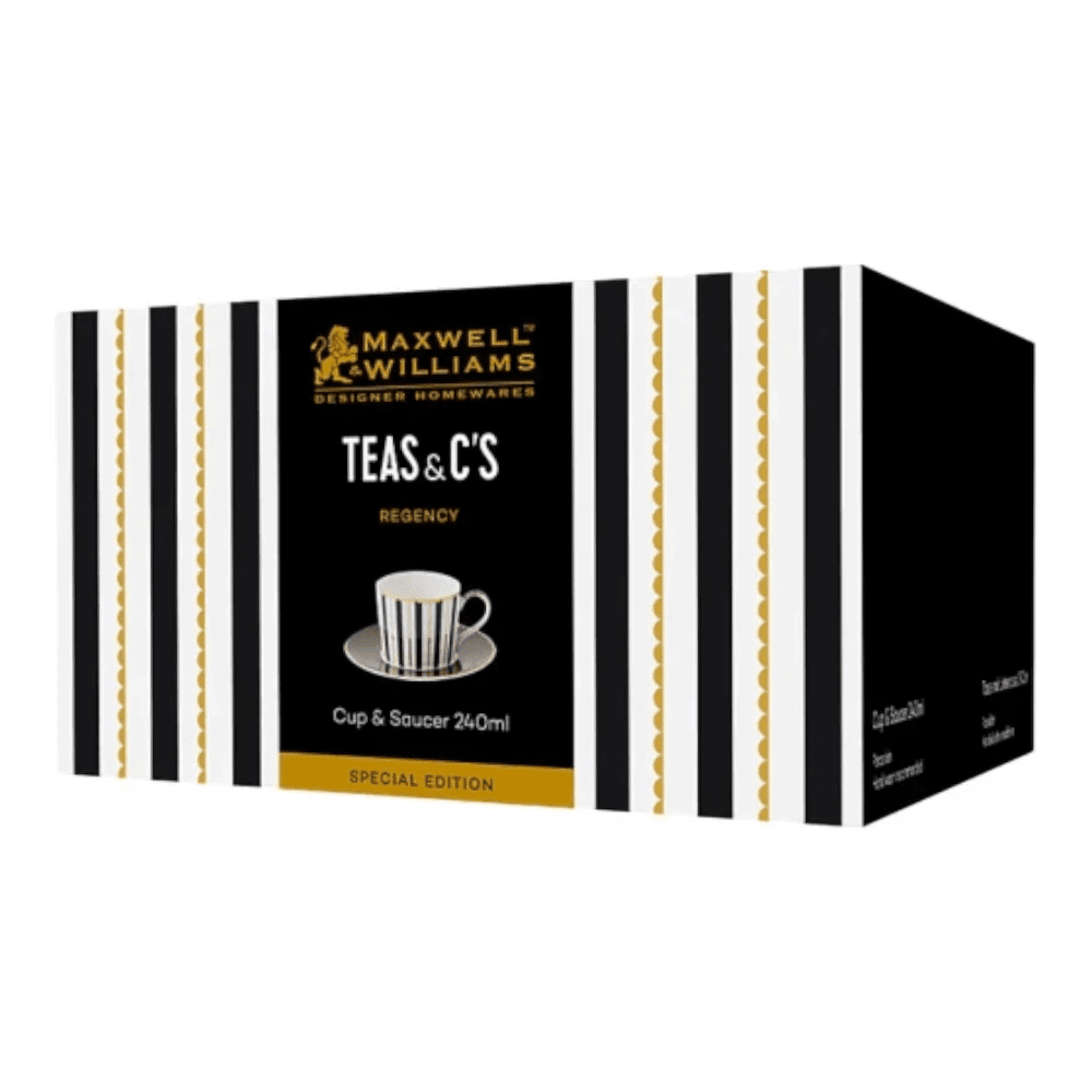 Maxwell & Williams Teas & C'S Regency Cup & Saucer 240ML Black Gift Box -Maxwell & Williams