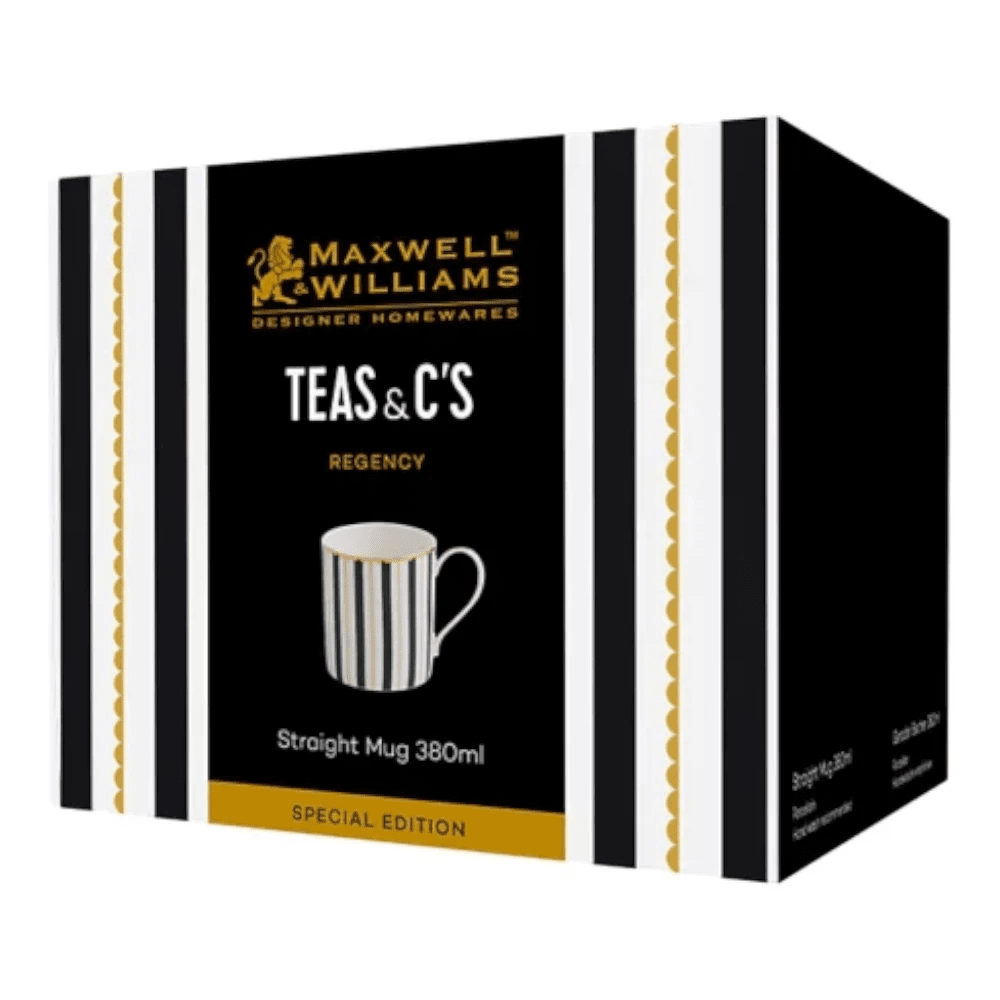 Maxwell & Williams Teas & C'S Regency Straight Mug 380ML Black Gift Box -Maxwell & Williams