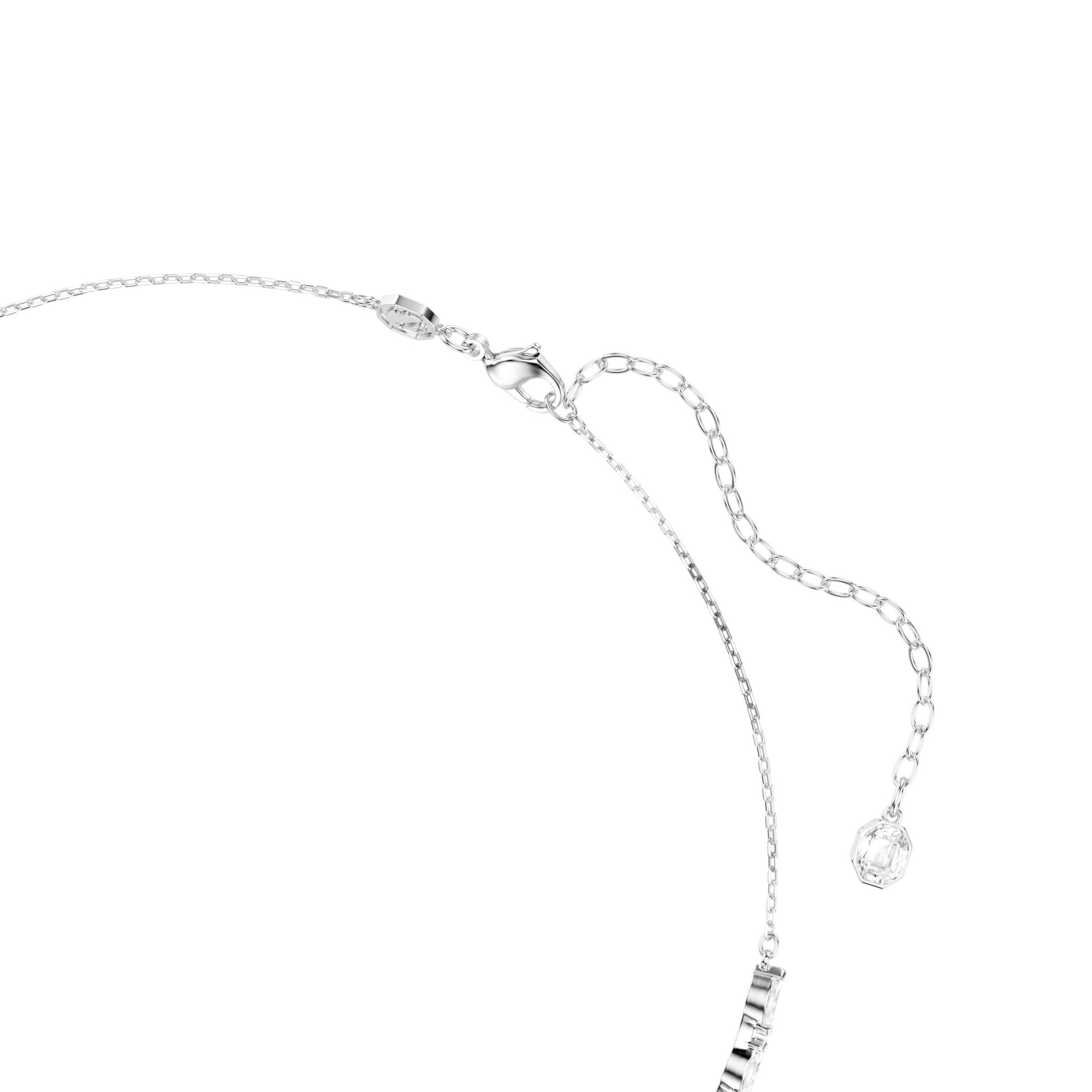 Mesmera all around necklace, Marquise cut, White, Rhodium plated -Swarovski