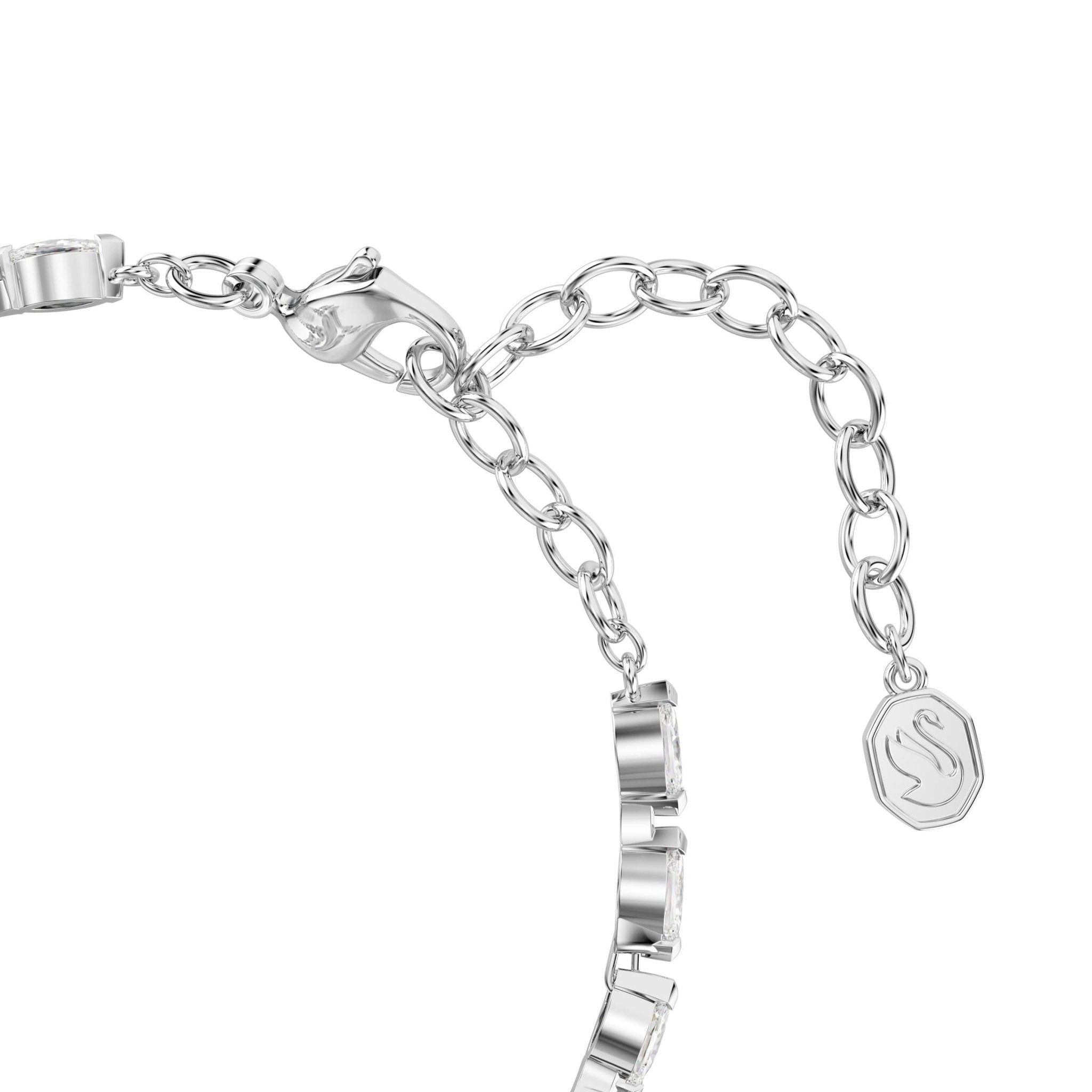 Mesmera bracelet, Marquise cut, White, Rhodium plated - Swarovski