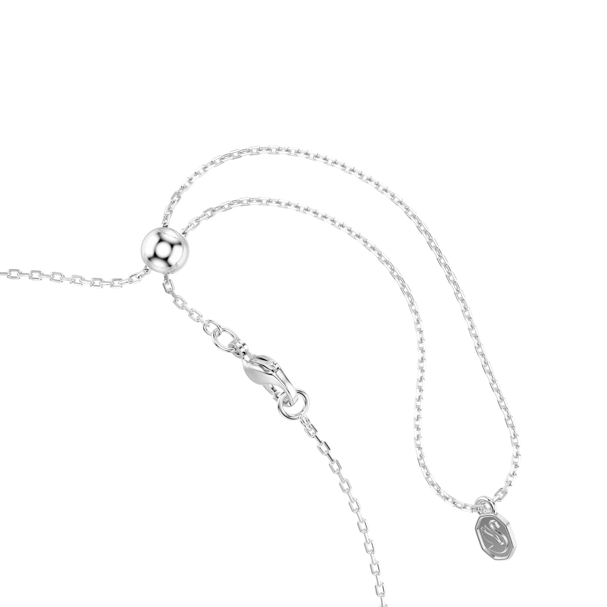 Mesmera choker, Marquise cut, White, Rhodium plated -Swarovski
