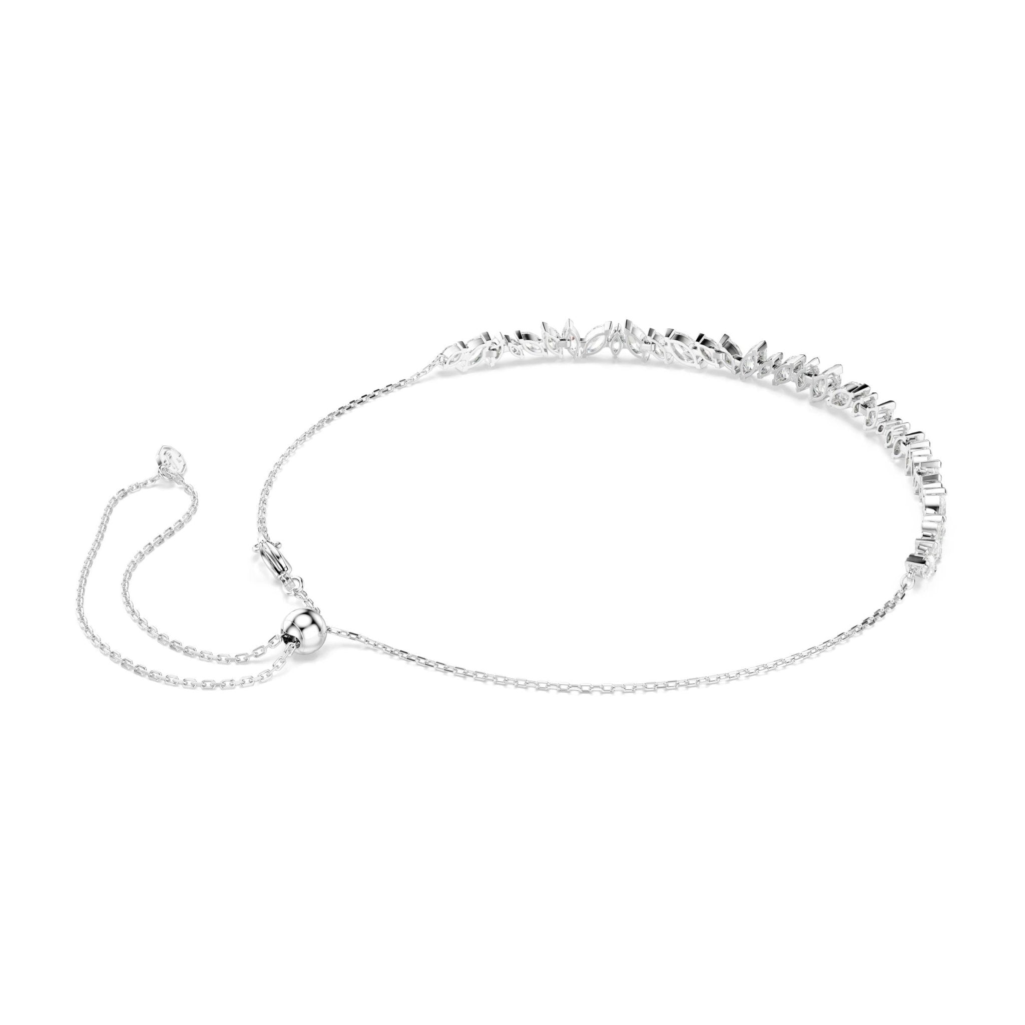 Mesmera choker, Marquise cut, White, Rhodium plated -Swarovski