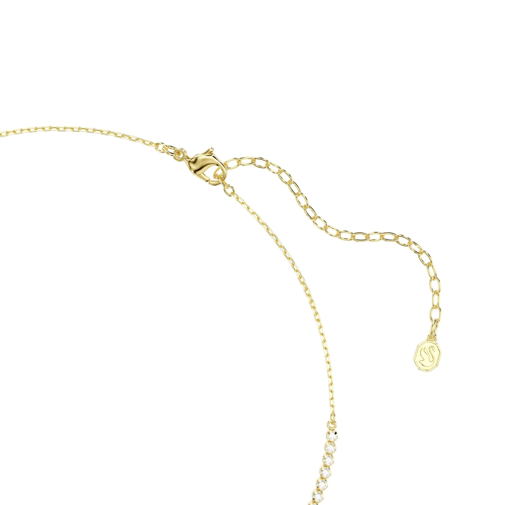 Mesmera necklace, Mixed cuts, White, 18K gold finish -Swarovski