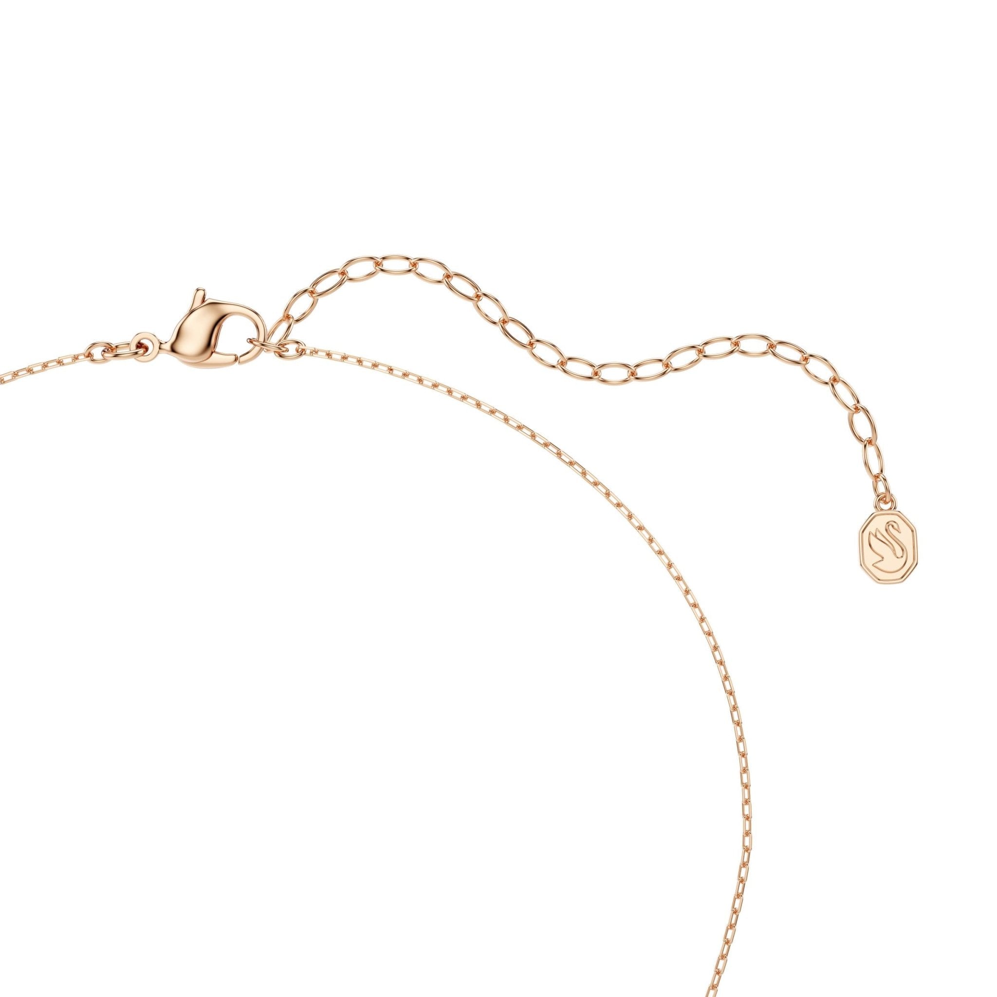 Mesmera necklace, Mixed cuts, White, 18K rose gold finish -Swarovski