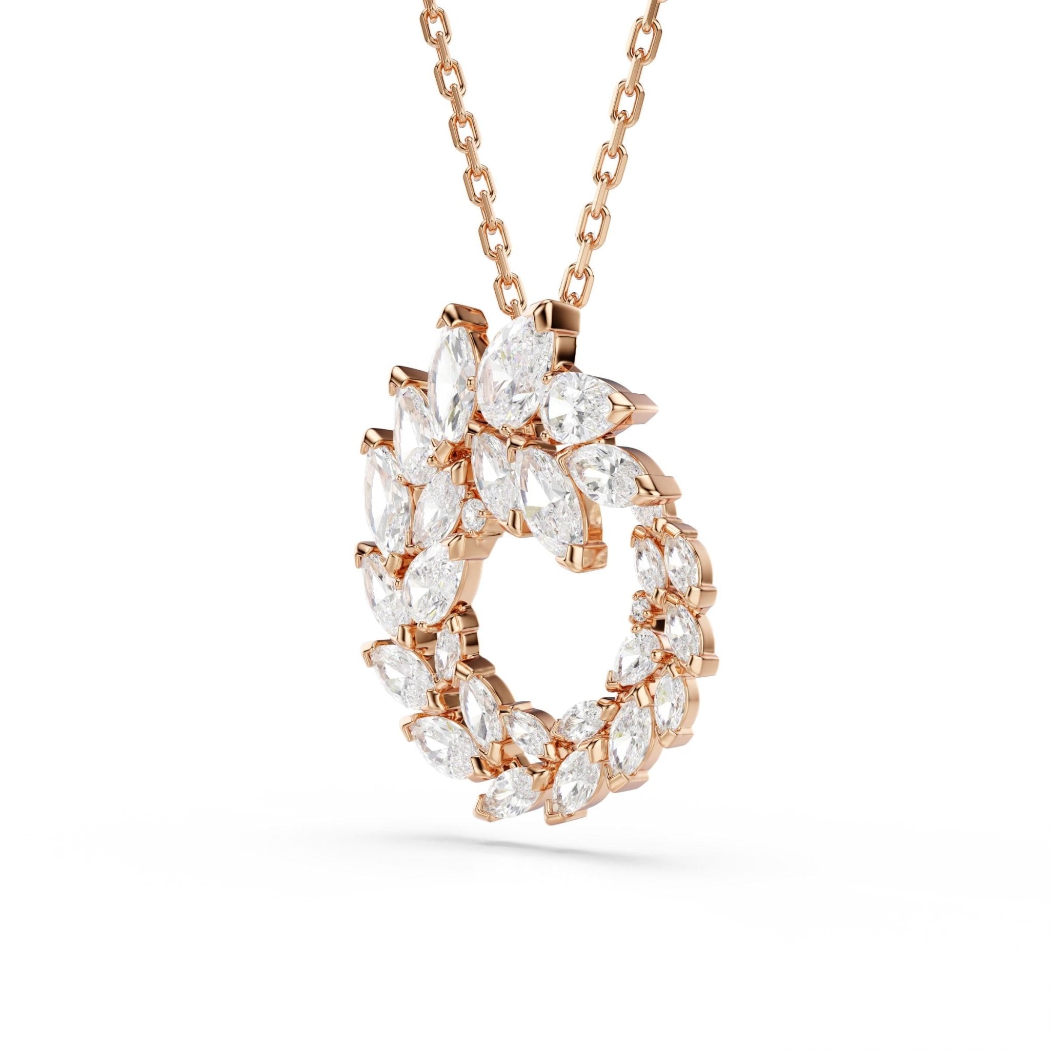 Mesmera pendant, Marquise cut, White, 18K rose gold finish -Swarovski