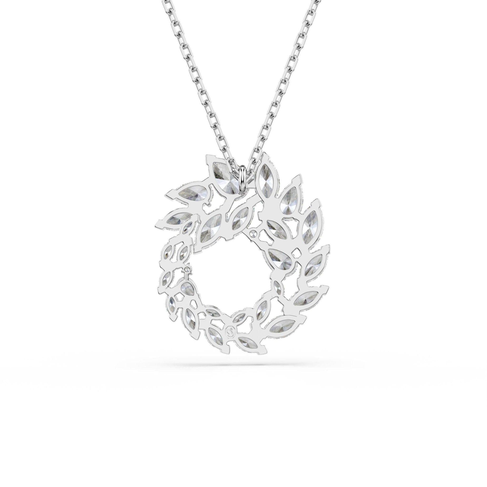 Mesmera pendant, Marquise cut, White, Rhodium plated -Swarovski