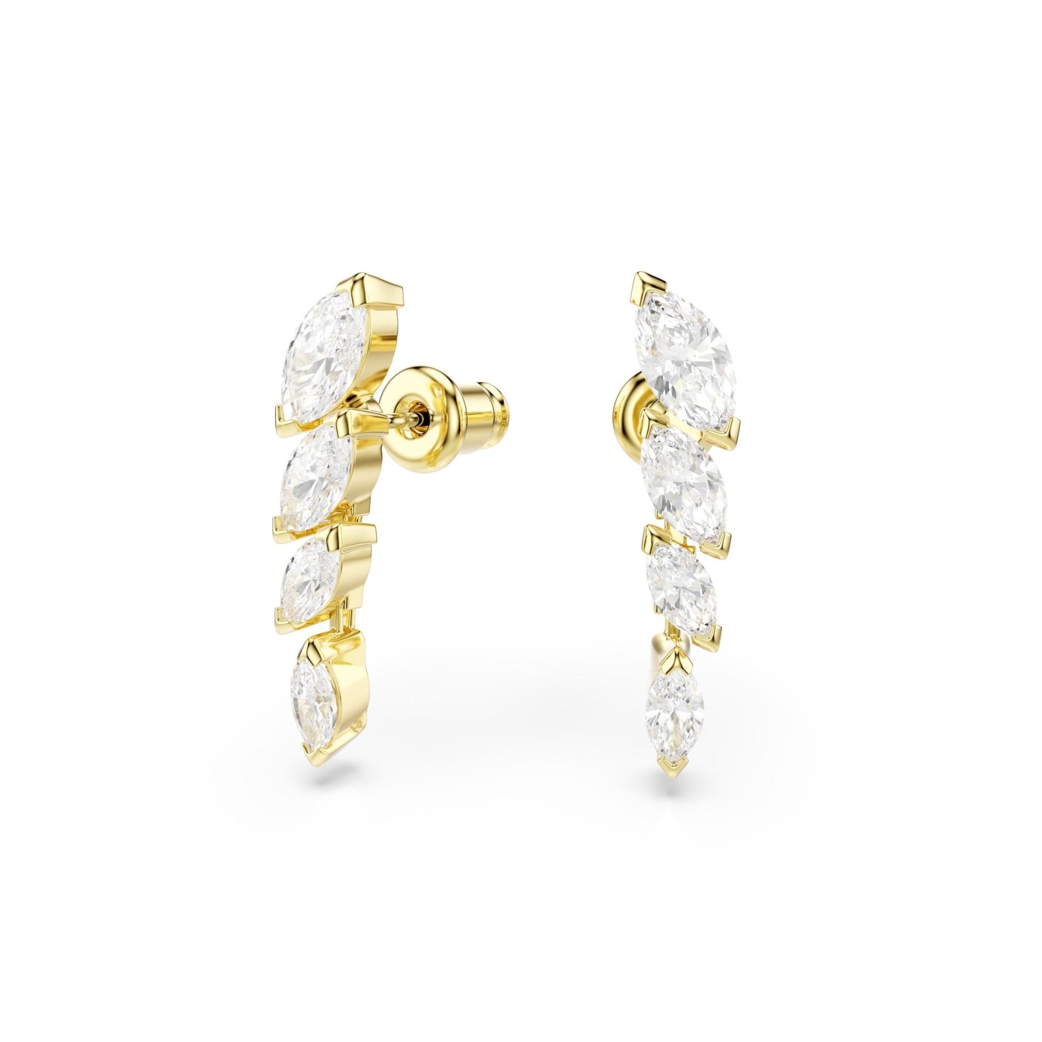 Mesmera set, Set (2), Marquise cut, White, 18K gold finish -Swarovski