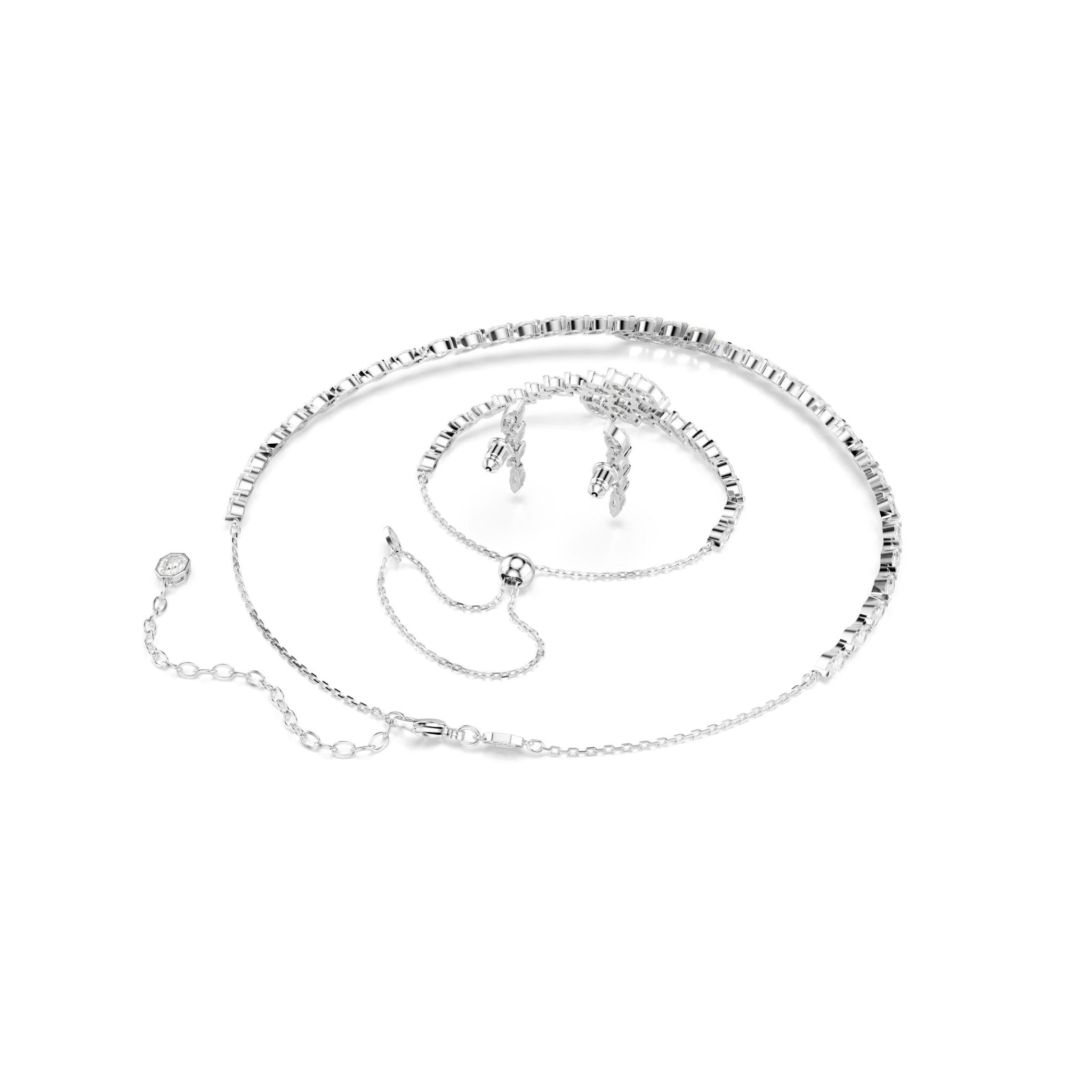 Mesmera set, Set (3), Marquise cut, White, Rhodium plated -Swarovski