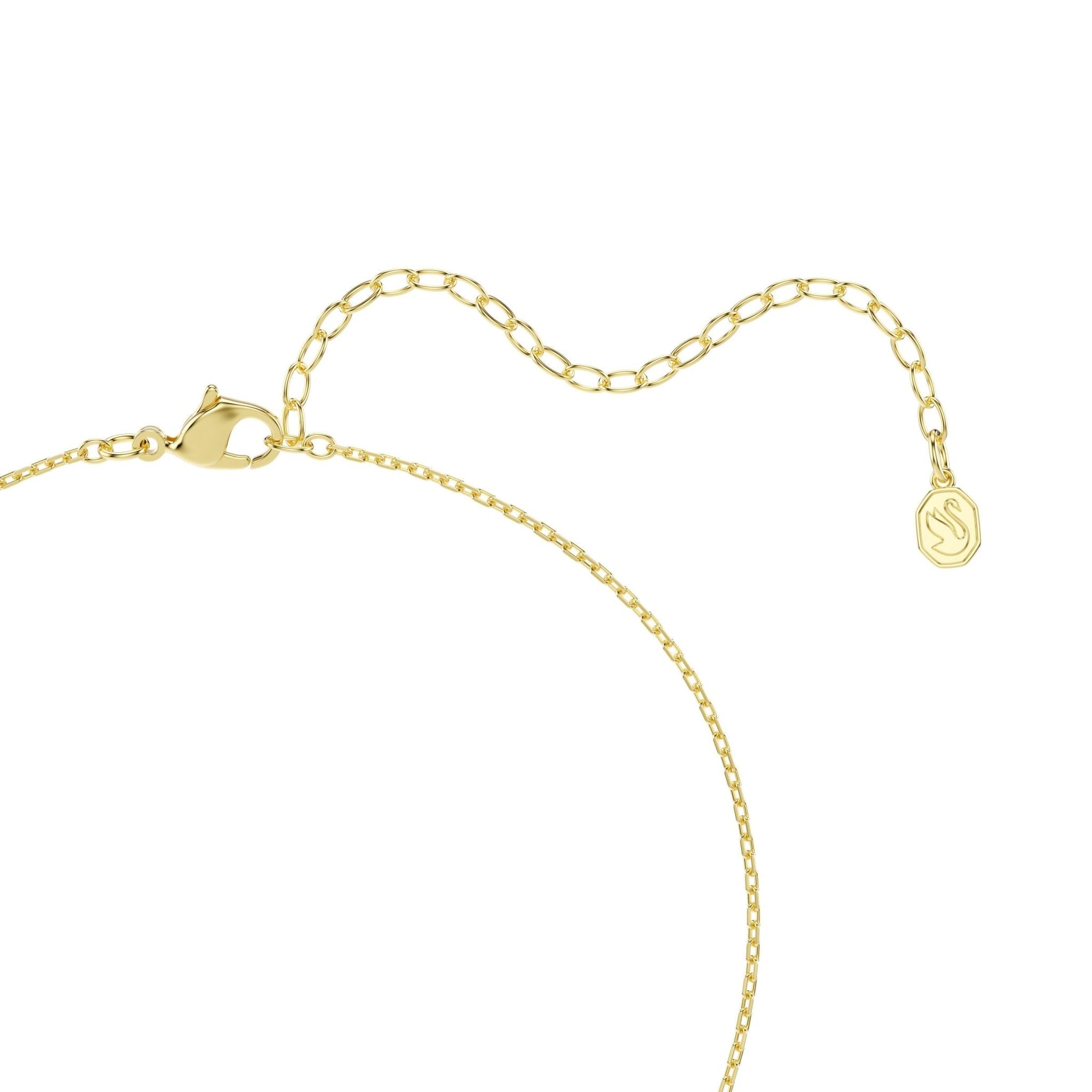 Mesmera Y necklace, Mixed cuts, White, 18K gold finish -Swarovski