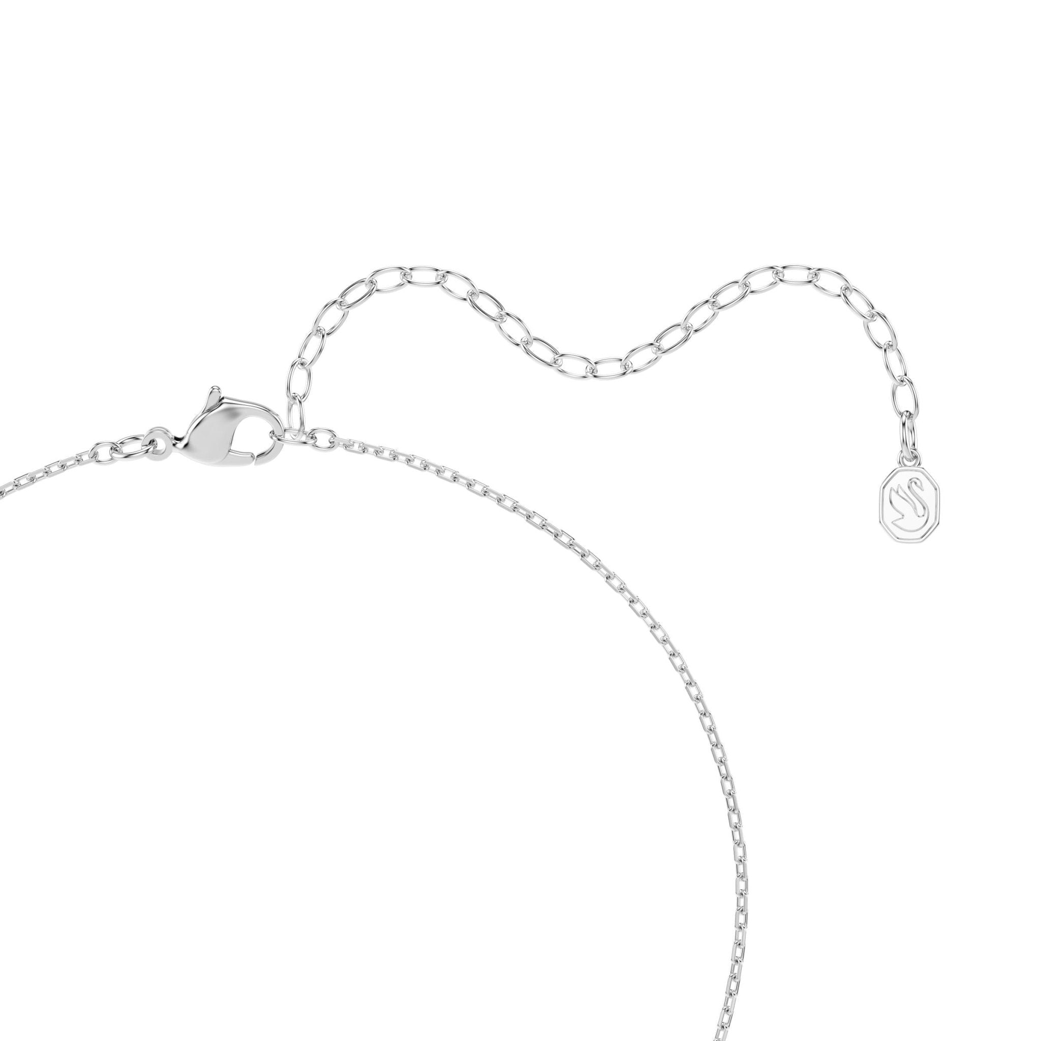 Millenia pendant, Cushion cut, Blue, Rhodium plated -Swarovski