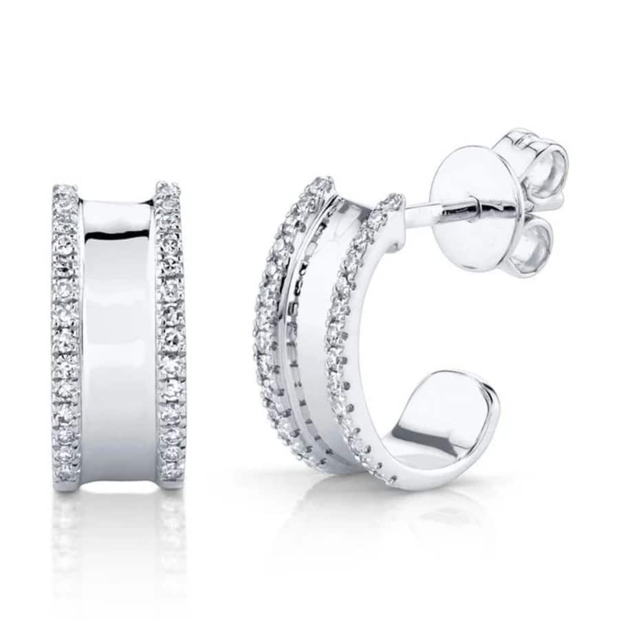 MISU 925 Sterling Silver Beautiful Bling Huggies -Misu