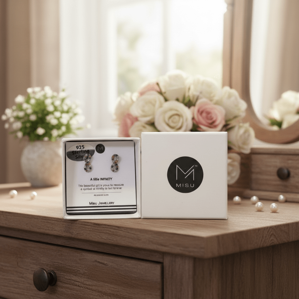 MISU 925 Sterling Silver Colour My Love Studs -Misu