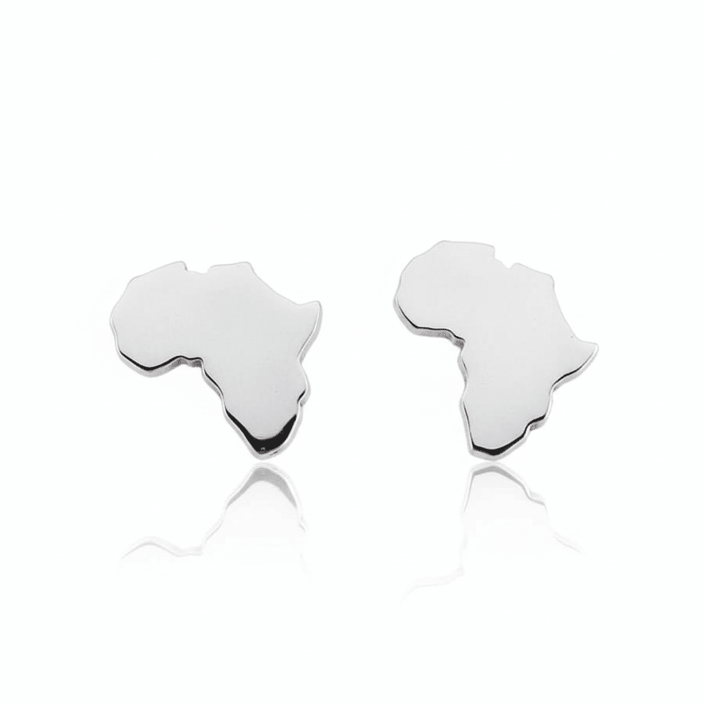 MISU 925 Sterling Silver Earrings Africa Studs -Misu