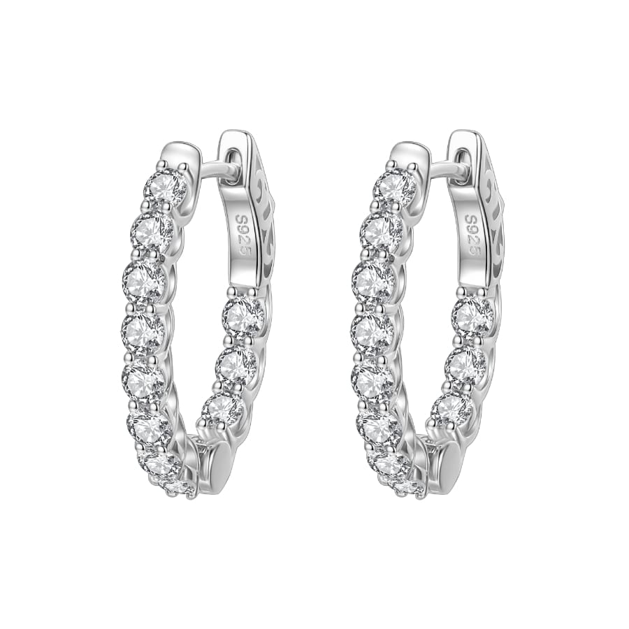 MISU 925 Sterling Silver Earrings Eternal Twirl Hoops -Misu