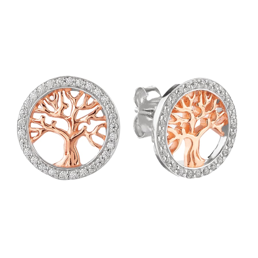 MISU 925 Sterling Silver Earrings Family Tree -Misu