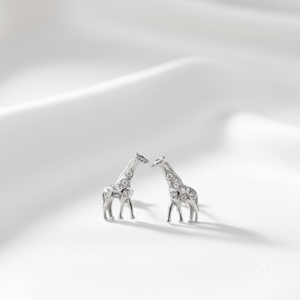 MISU 925 Sterling Silver Earrings Giraffee CZ -Misu
