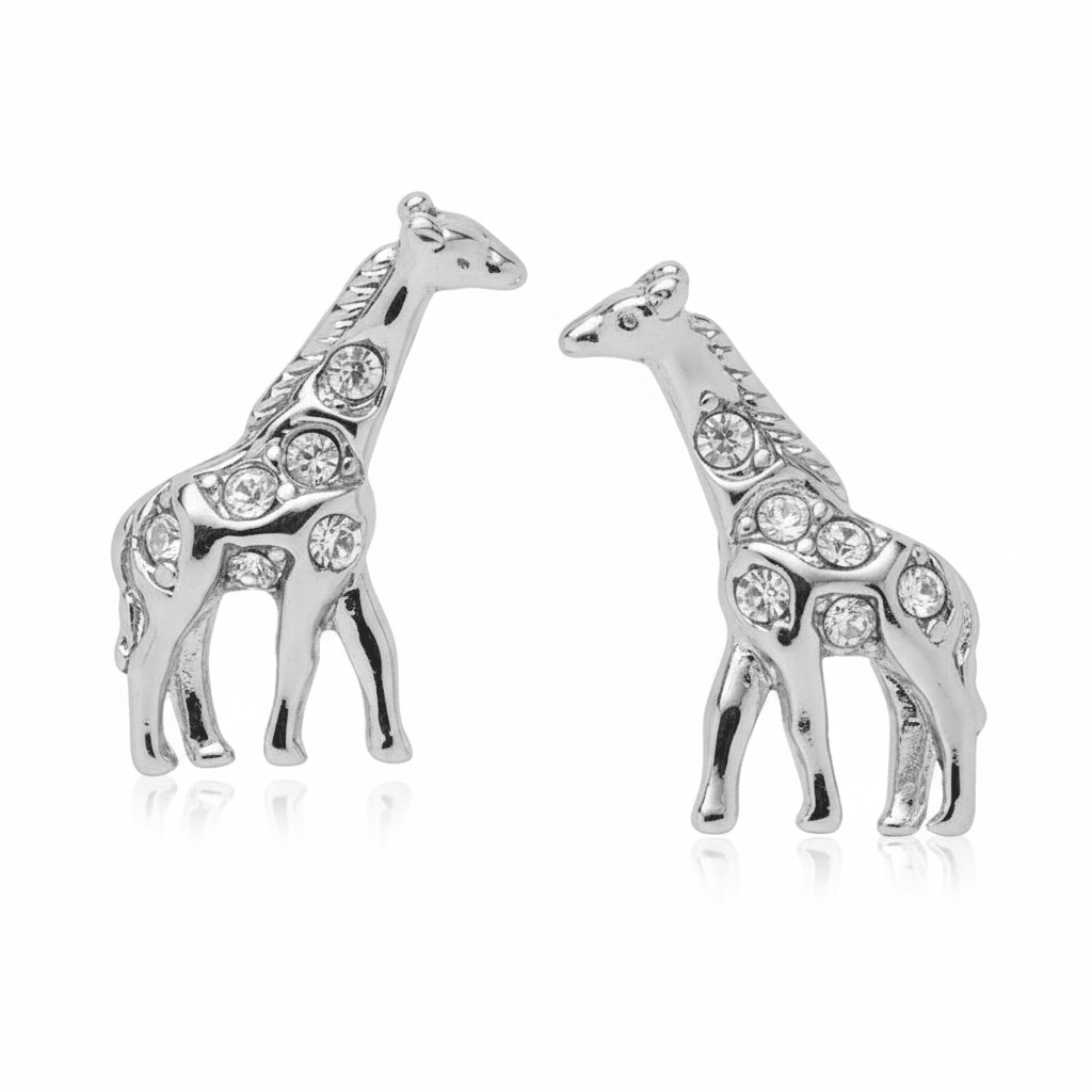 MISU 925 Sterling Silver Earrings Giraffee CZ -Misu