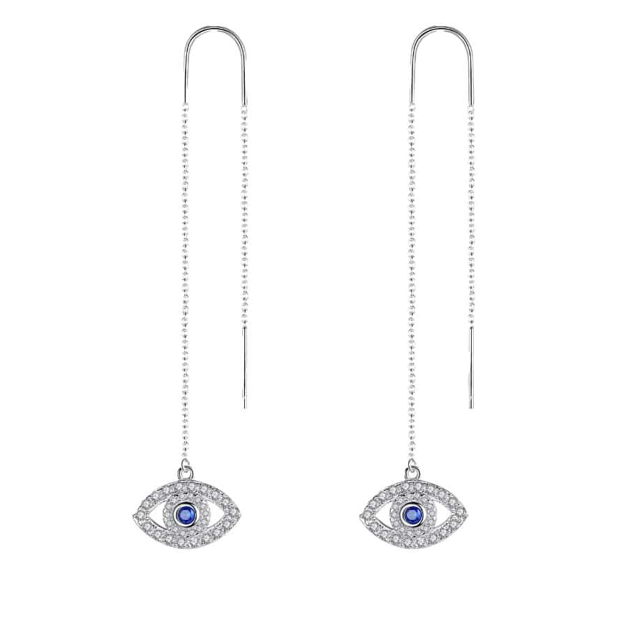 MISU 925 Sterling Silver Earrings Protect Me Drop -Misu