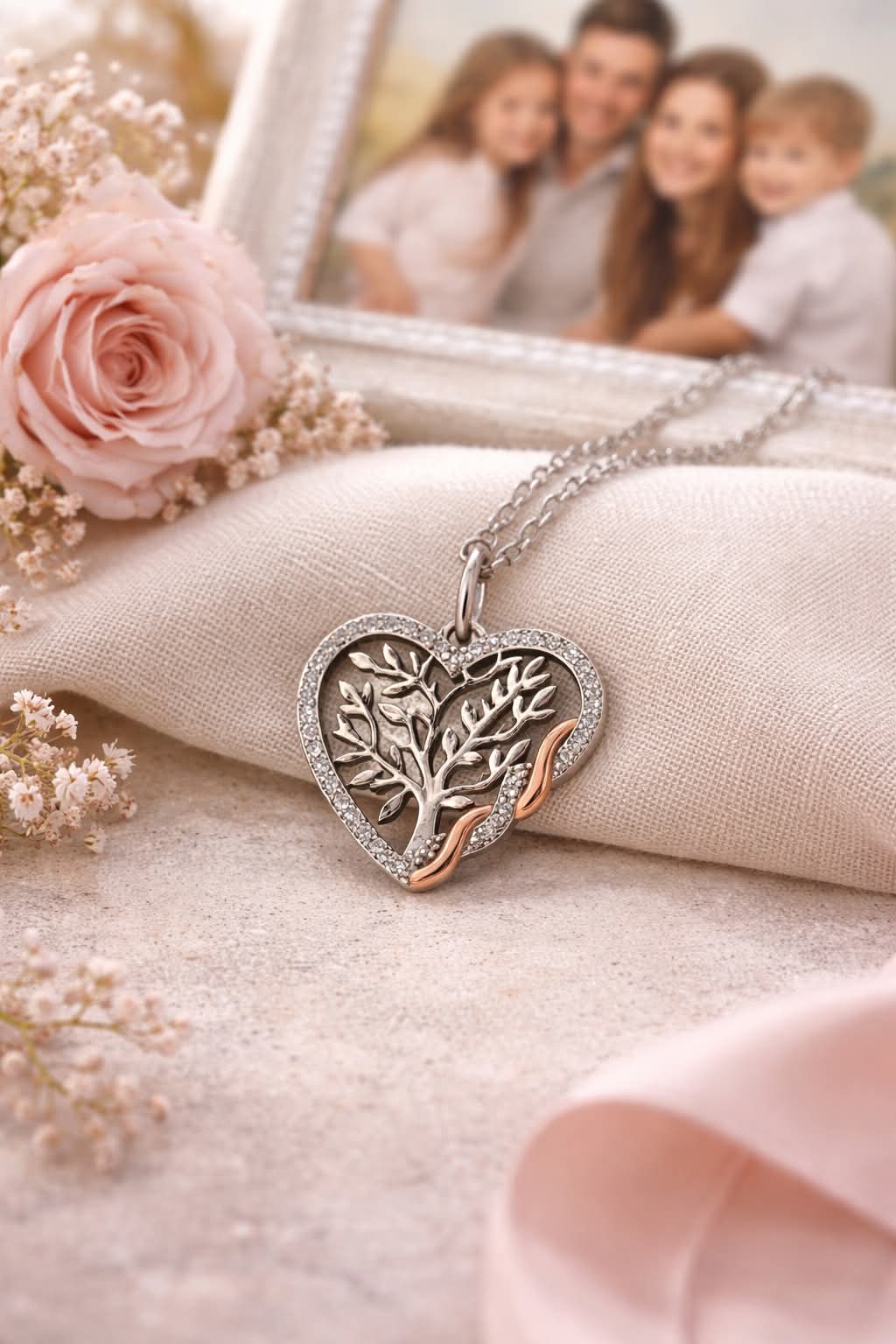 MISU 925 Sterling Silver Family Forever Necklace -Misu
