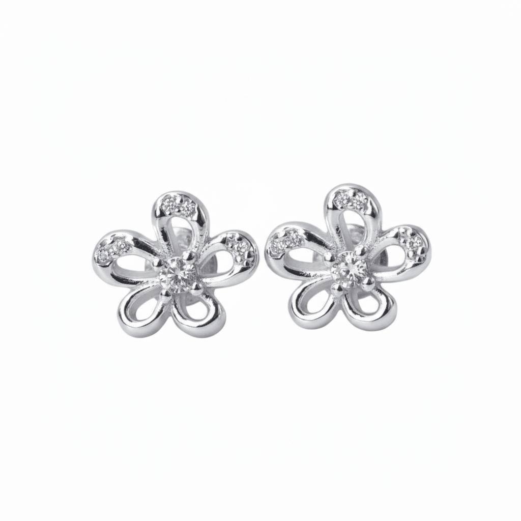 MISU 925 Sterling Silver Flower Power Studs -Misu