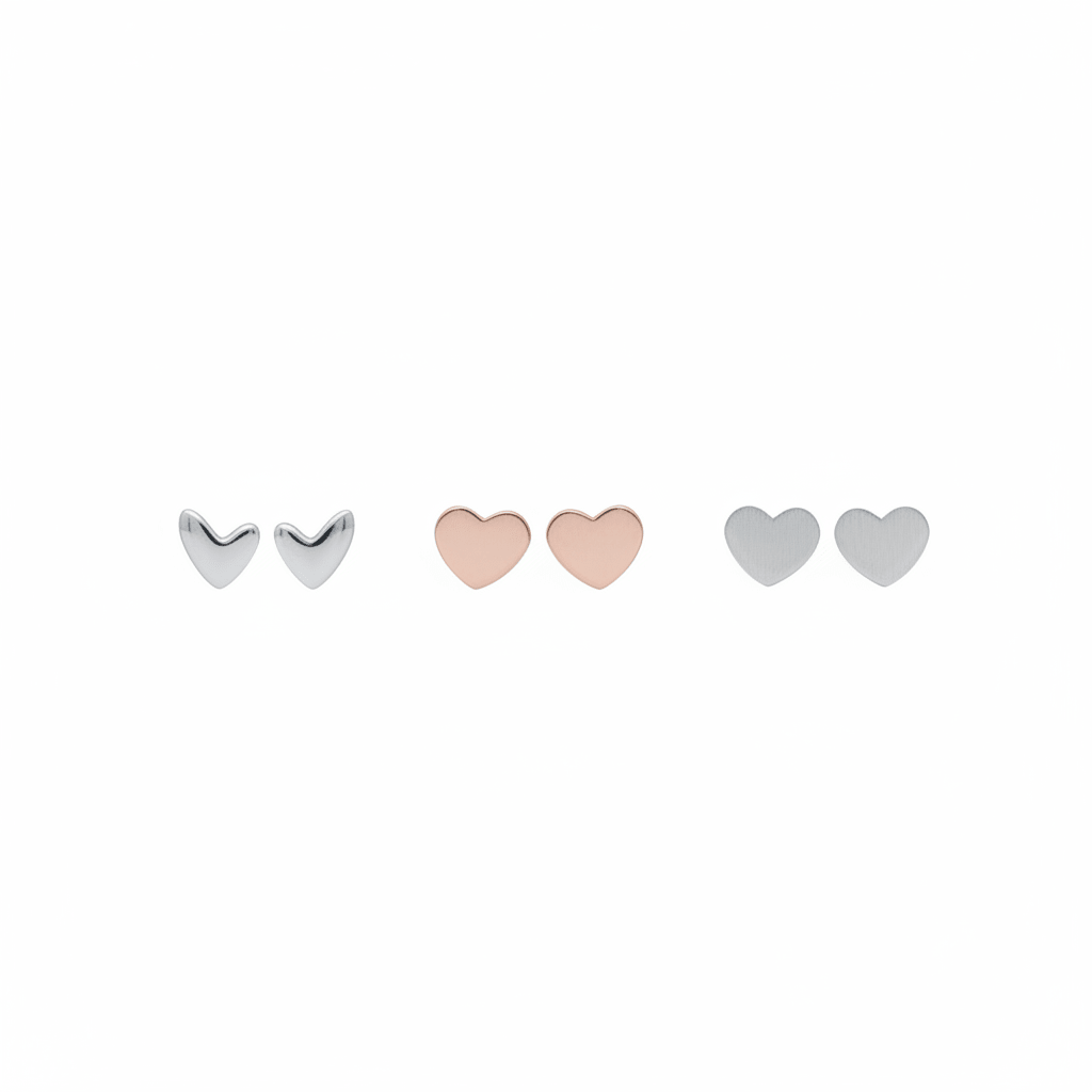 MISU 925 Sterling Silver Hearts Alive Set Of 3 Earrings -Misu